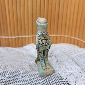 The Falcon God Horus figurine Vintage Bird God from Egypt Blue-Green